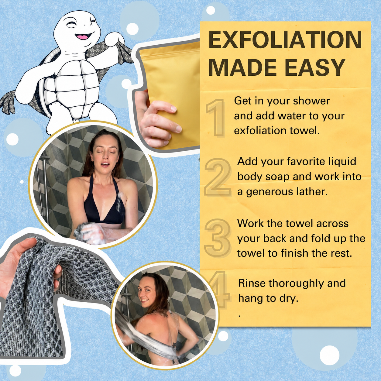 Exfoliating Antibacterial Shower Towel